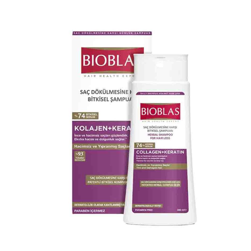 BIOBLASS SHAMPOO (360 ML)  COLLAGEN+KERATIN . Prime Max