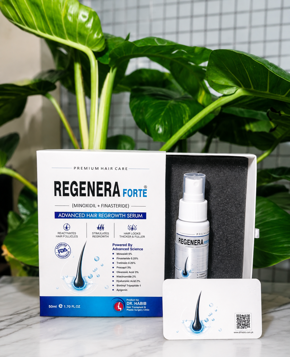 DR. HABIB REGENERA FORTE® Advanced Hair Regrowth Serum with Minoxidil & Finasteride (50ml) Prime Mall