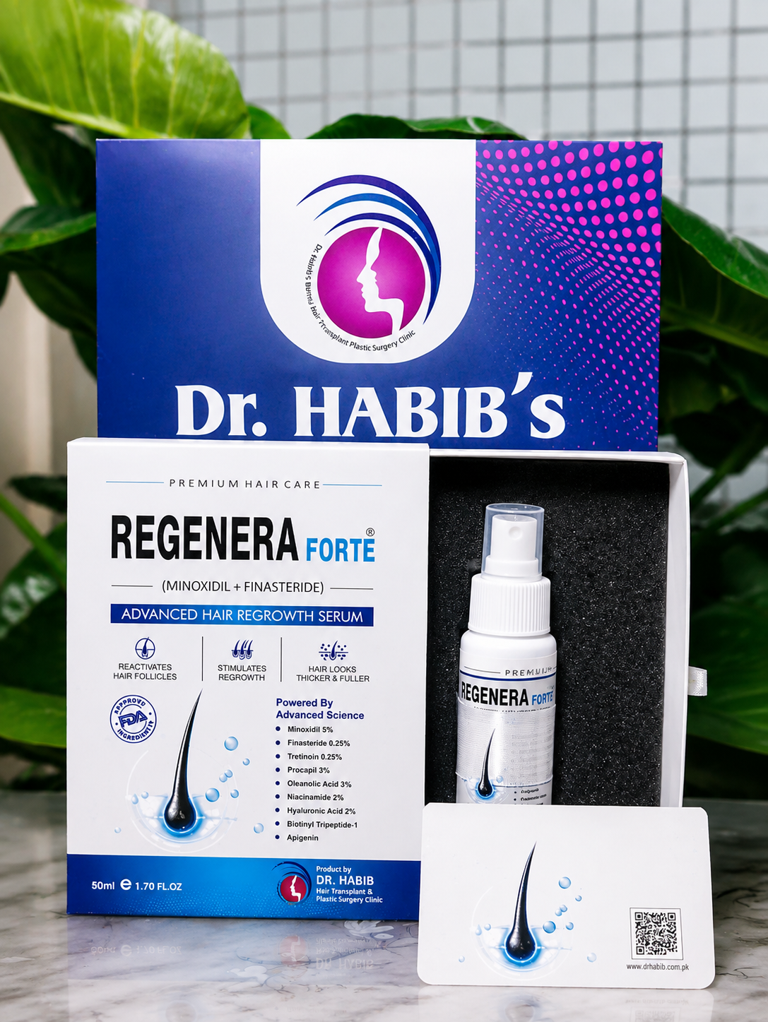 DR. HABIB REGENERA FORTE® Advanced Hair Regrowth Serum with Minoxidil & Finasteride (50ml) Prime Mall
