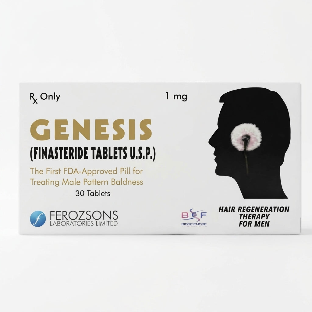 Genesis 1 mg Finasteride Tablets 30s by Ferozsons | Hair Loss Treatment Pakistan Prime Mall