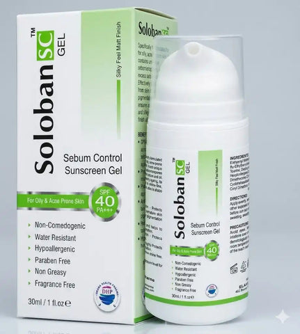 Soloban 40 SPF Gel Sunblock – Matte Oil Control Sunscreen for Oily & Acne-Prone Skin Dr Habib's Hair Transplant Bannu