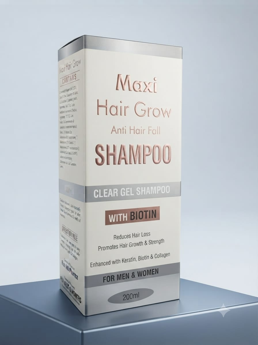 Maxi Hair Grow Anti Hair Fall Shampoo with Biotin 200ml for Men & Women Prime Mall