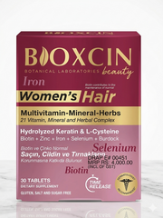 Bioxcin Beauty Women's Hair Supplement (30 Tablets) | Biotin, Keratin & Iron Multivitamin for Hair Growth & Nail Strength in Pakistan Dr Habib's Hair Transplant Bannu